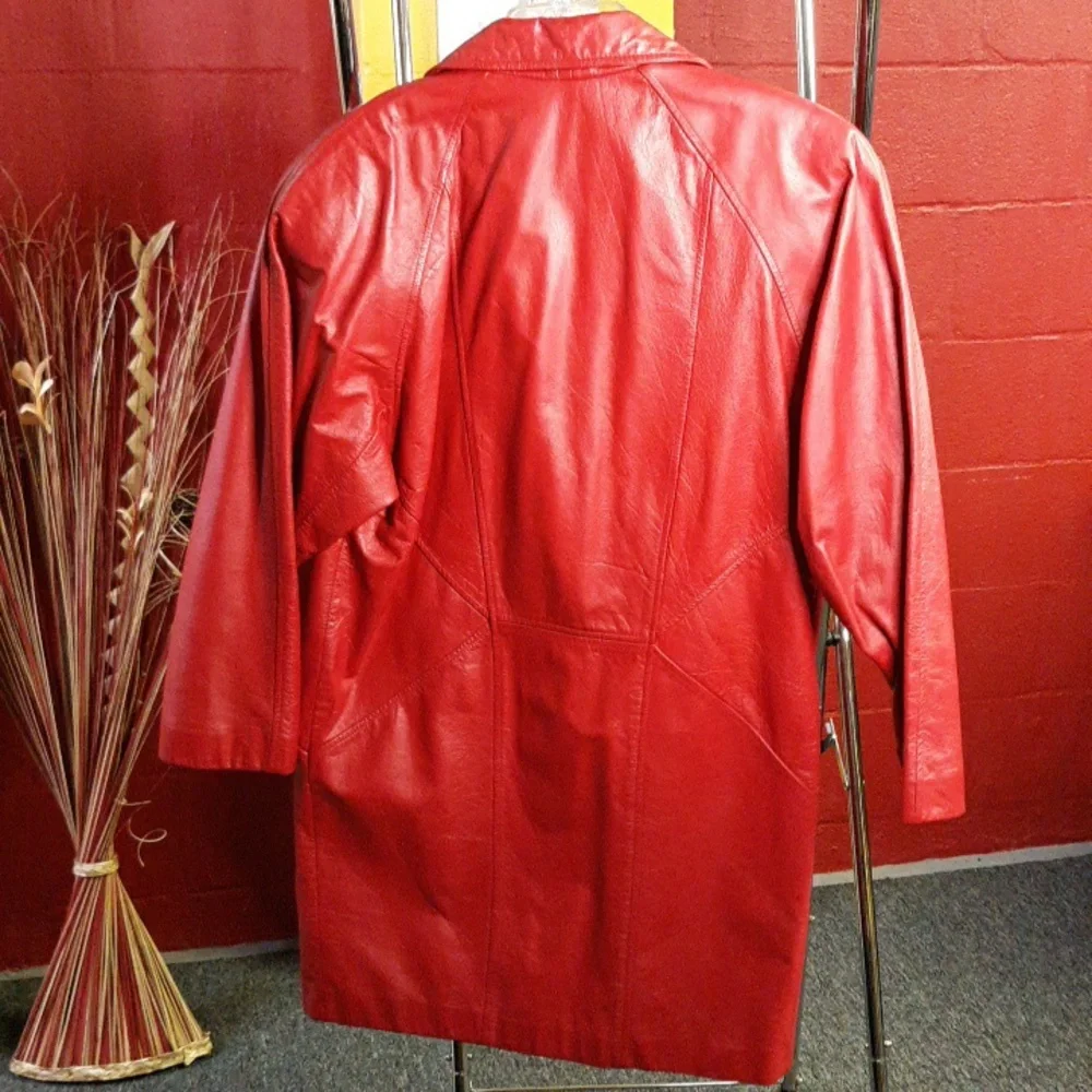 Comint Red Leather Jacket - Picture 2 of 10